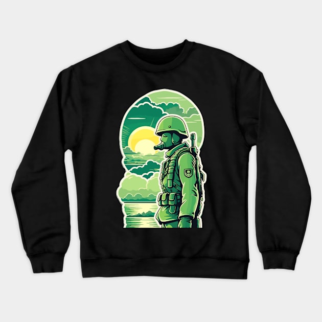 Soldiers Facing the Setting Sun Crewneck Sweatshirt by abdellahyousra